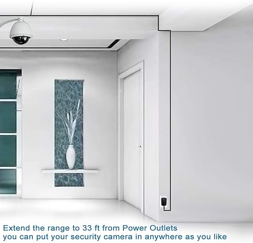 Miniatura 6 de Cable de extensión de alimentación CC de 33 pies de 0.083 in x 0.217 in, adaptador de fuente de alimentación de 12 V para cámara de seguridad CCTV,