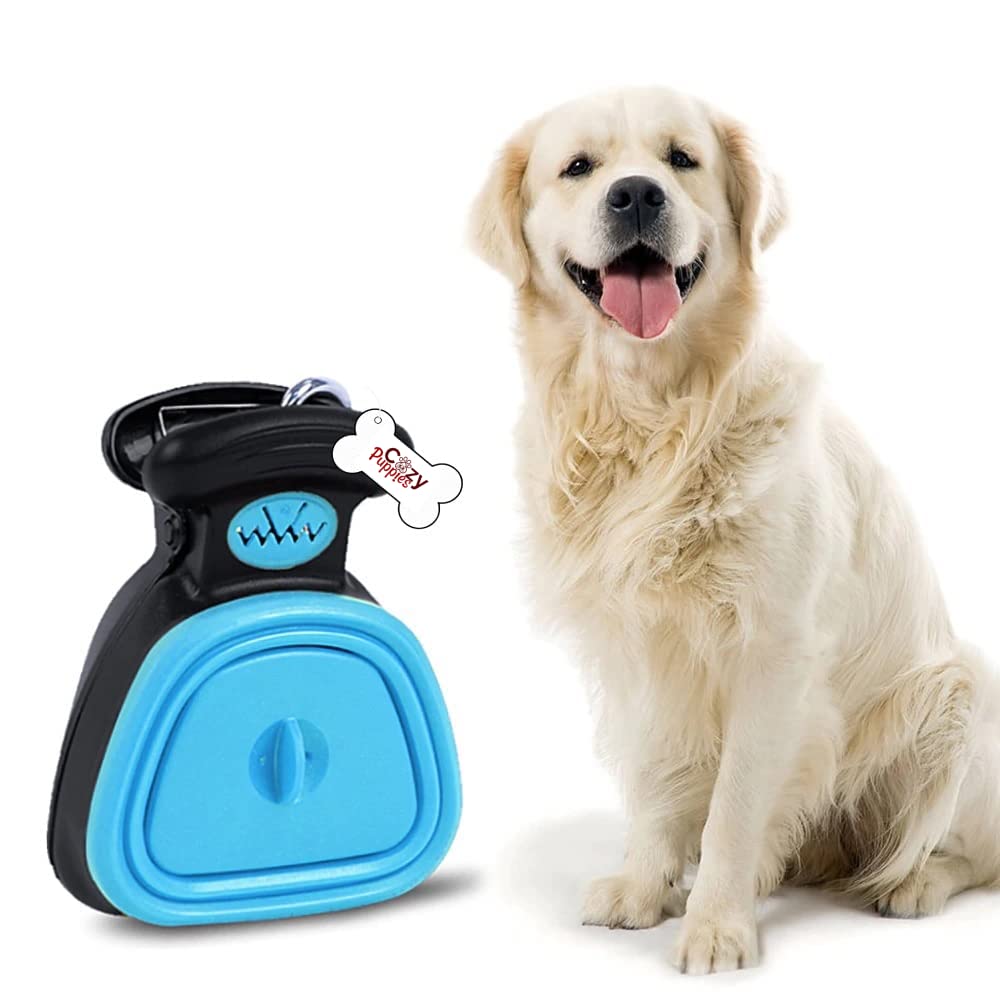 Cozy Puppies Portable Pet Pooper Scooper for Dog Cat Poop Scoop, Easy to Use Handheld Animal Waste Picker with Poo Bag Dispenser and 15 Waste Bags(Color May Vary)