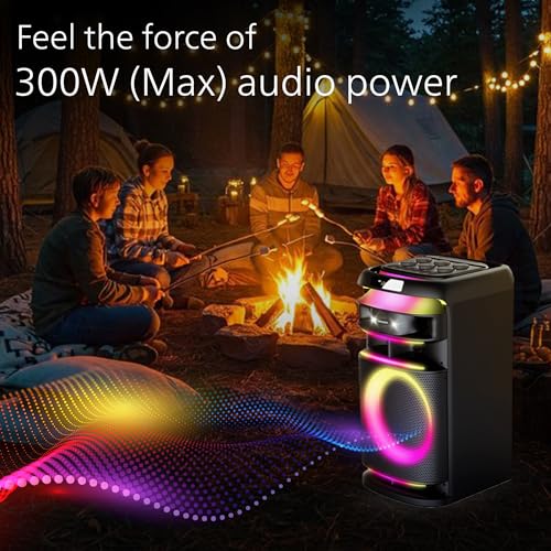 Image of PHILIPS TAX3004 300W Bluetooth Party Speaker with 2 Free Wireless Mic, Powerful Sound, Deep Bass, RGB Lights, LED Display, Portable Loudspeaker with USB, AUX, DJ Party Effects for House Party