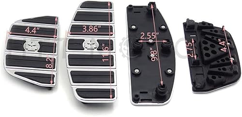 Miniatura 4 de HONGK - Kit de estribo para motociclista y pasajero con calavera cromada, forma tradicional en D compatible con TOURING FLHT FLT FLTR FLHR FLHS