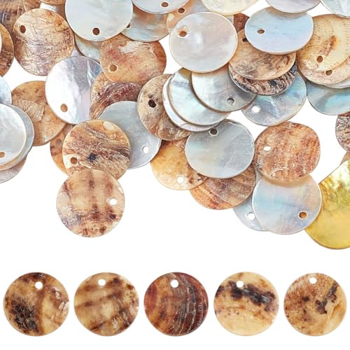 Breloques en coquillage de Capiz de 15mm lot de 150 pièces rondes pour bijoux