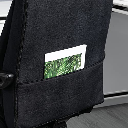 Vinsetto High-Back Executive Office Chair With Footrest, Microfiber Computer Chair With Reclining Function And Armrest, Ergonomic Office Chair, Black #TOP7