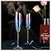 Jingyue Champagne Flutes For Wedding Iridescent Glass Toasting Flutes with Diamond Design Accent for Couples Two-Piece Set in Box Romantic Birthday Anniversary Special Celebrations