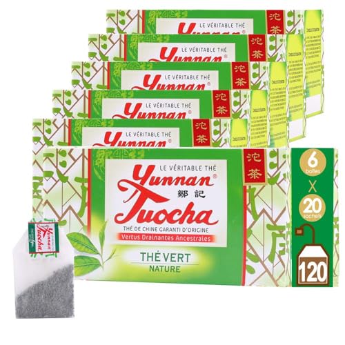 Yunnan Tuocha Zouji – Té Verde Natural Bio – Antioxidantes – 120 Bolsitas - 200g - Origen Garantizado de Yunnan
