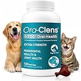 Ora-Clens 1-TDC Periodontal Supplement ES for Dog & Cat, Supports Oral, Hip & Joint Health, Muscle & Stamina Recovery, Skin & Coat Health, 120 Capsules