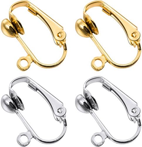 Bememo 36 Pack Clip-on Earring Converter with Easy Open Loop for DIY Earring and Turn Any Studs or Pierced into Clip on (Gold and Silver)