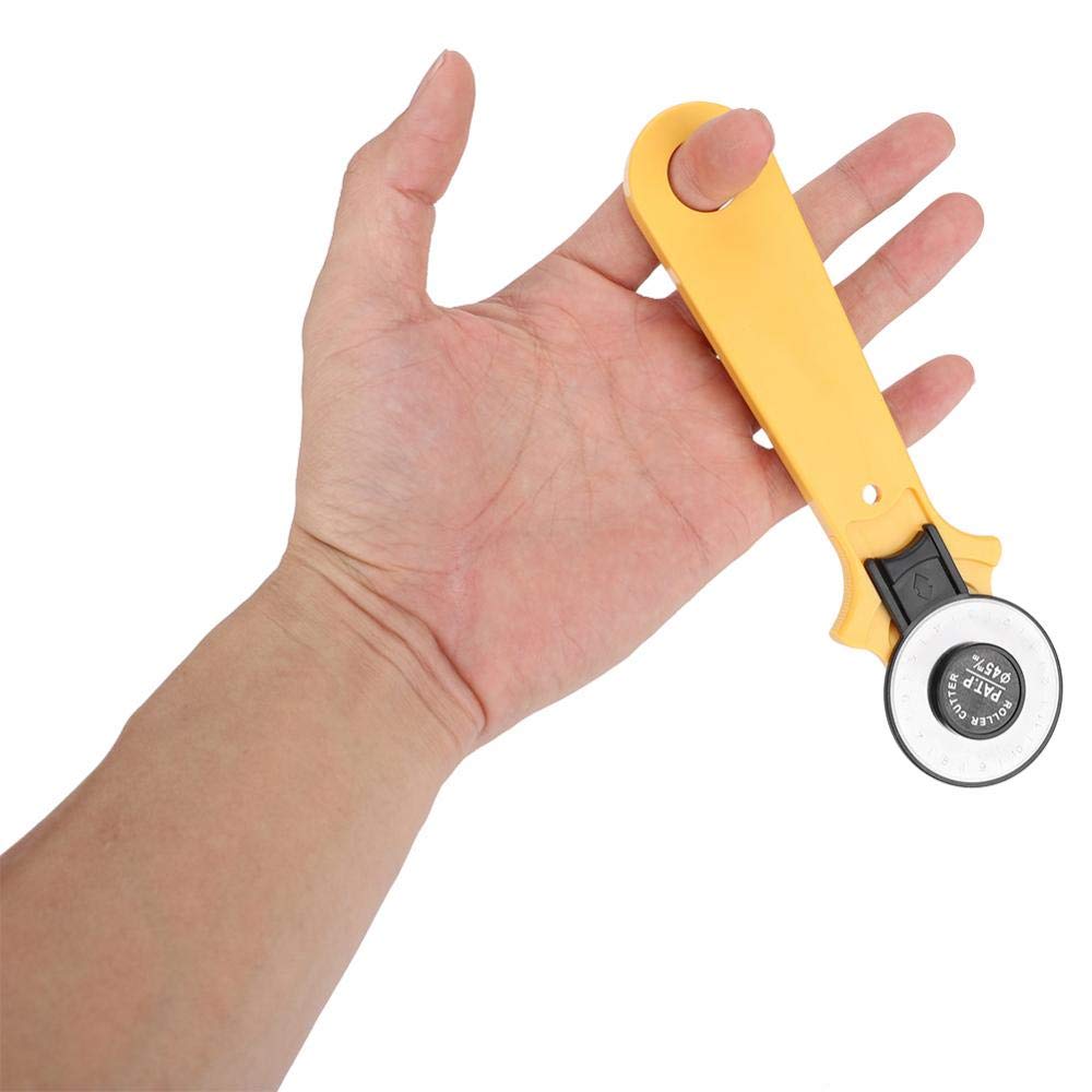 Cutter Rotatif 45mm Avec Poignée Soft Grip - Outil De Coupe Pour Tissus, Cuir, Papier - Lame Tournante