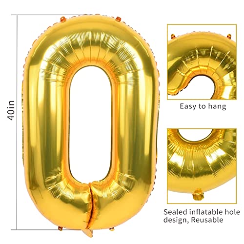 Image of 40 Inch Gold 25 Balloon Numbers, 25th Birthday Party Decorations