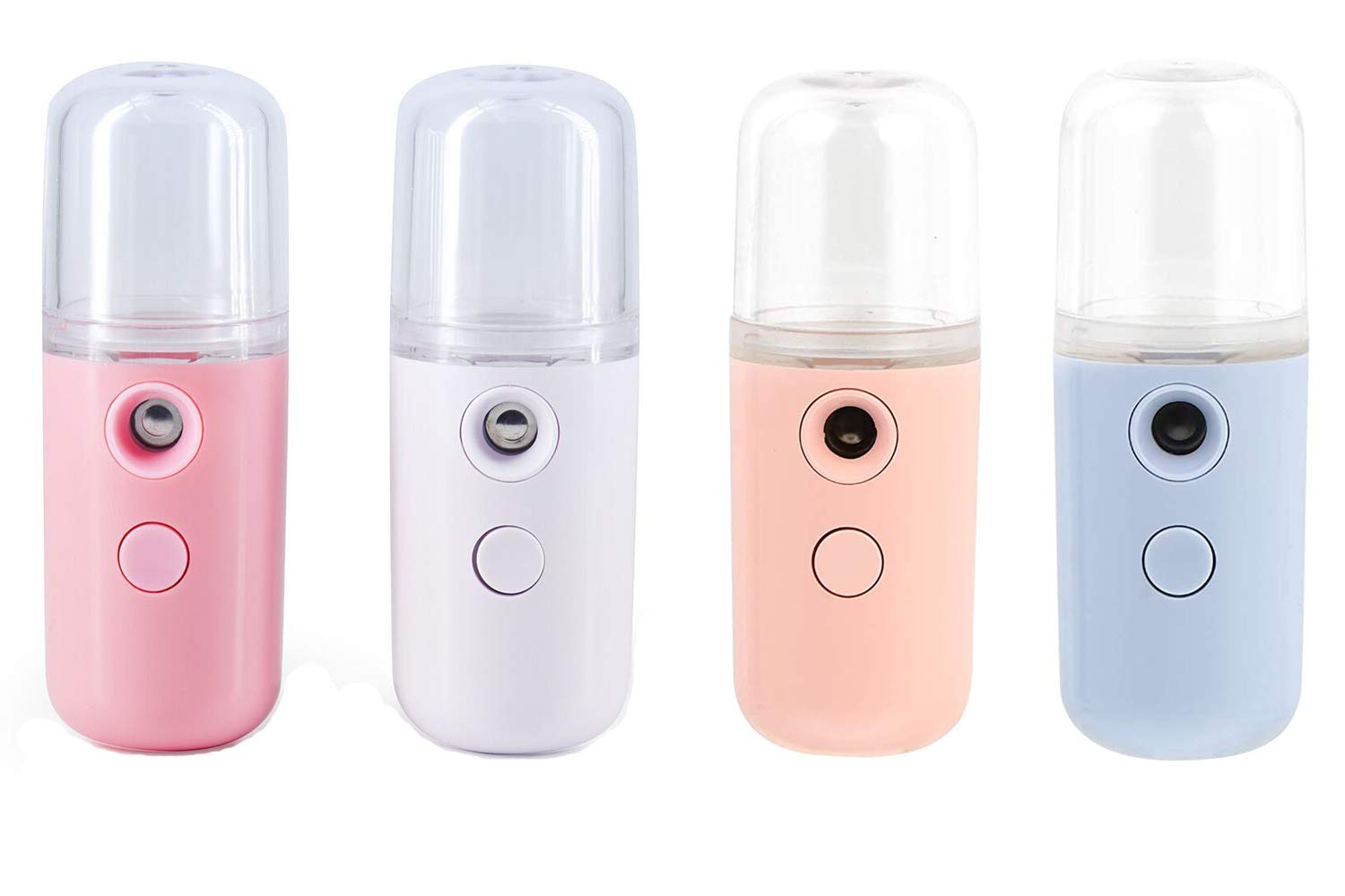 Nano Facial Mister, Nano Sprayer Portable Mini Face Mist Handy Sprayer Atomization Eyelash Extensions Cool Facial Steamer for Skin Care USB Rechargeable 4 Pieces