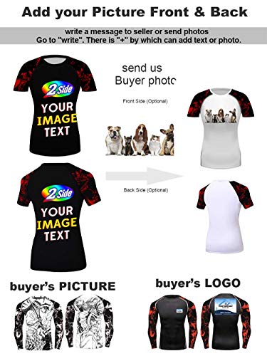O2TEE 3D Full Print Short Sleeve Premium BJJ Rash Guards Front & Back Add Your Image Top Shirts miniatura 3
