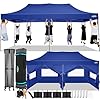 Cobizi 10×20 pop up canopy with 6 sidewallheavy duty canopy upf 50 all season wind waterproof commercial outdoor wedding party tents for parties canopy gazebo with roller bag10 x 20 ft dark blue  urban country home decor