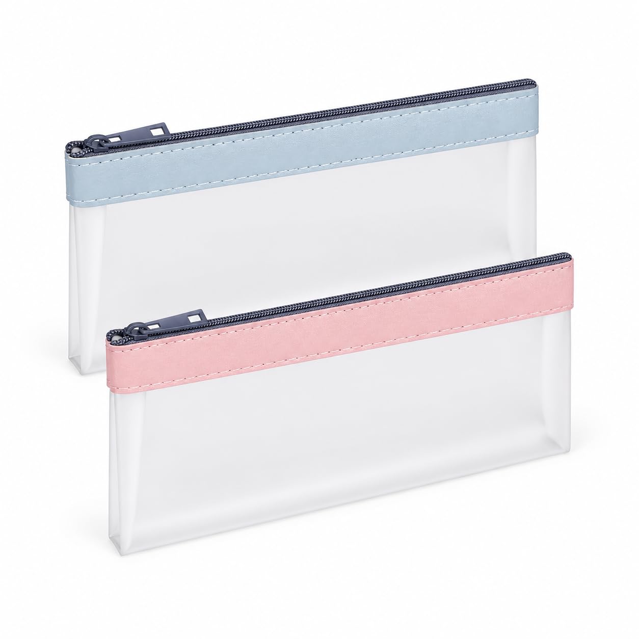 Money Bags with Zipper, 2 pcs Clear Receipt Organizer Pouches