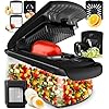 Fullstar Vegetable Chopper & Mandoline Slicer for Kitchen - Food Chopper with Container, Cheese Grater, Home Essentials & Kitchen Gadgets (7 in 1, Black)