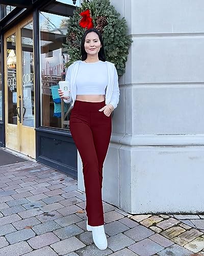 Image of G4Free Bootcut Yoga Pants with 4 Pockets Flare Leggings for Women High Waisted Casual Dress Pants