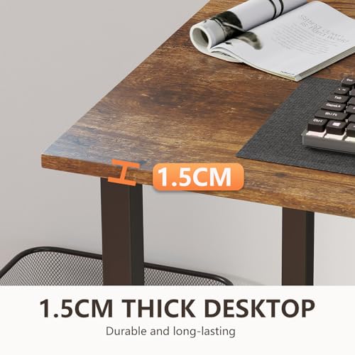 Image of BestOffice Computer Desk,Home Office Desk, Modern Simple Style for Home Office Study Writing (Brown, 55 Inch)