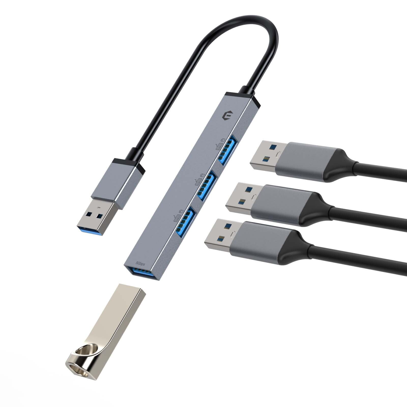 Docking Station,TOTU USB A Hub, 4 Ports USB A 3.0 + USB A 2.0 * 3 Docking Station - 5Gbps Data Transfer, Compatible with Windows, Linux, Chrome OS, and More