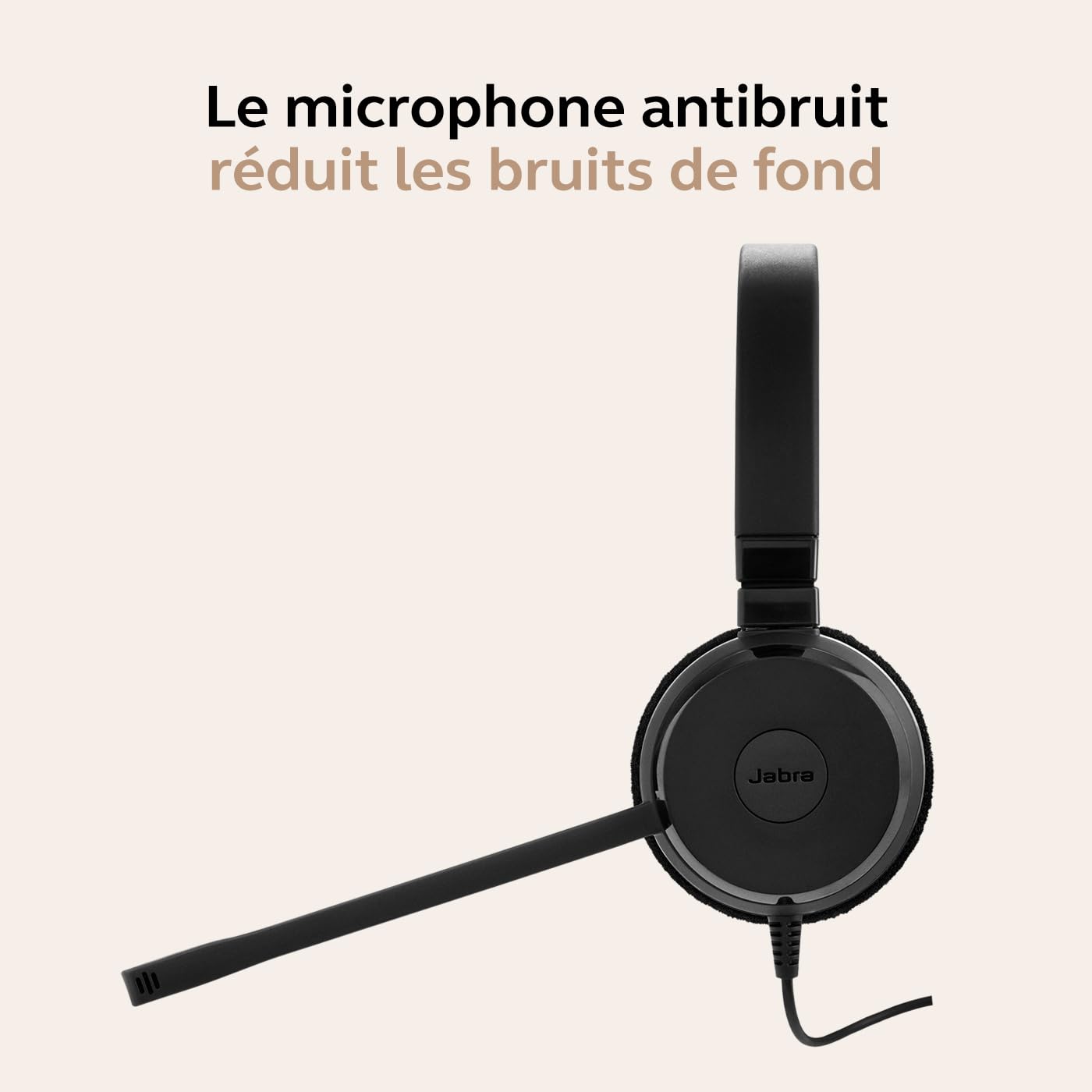 Jabra Evolve 30 II Casque Filaire stéréo certifié Microsoft Teams avec unité de contrôle d'appel, Microphone antibruit, indicateurs LED, Excellente qualité sonore – USB-C/A Noir