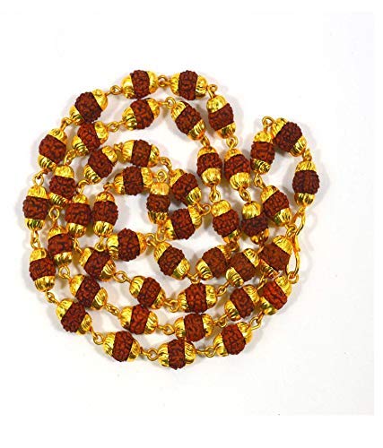 Shiva God Plated Rudraksh Mala Chain 28 Inches