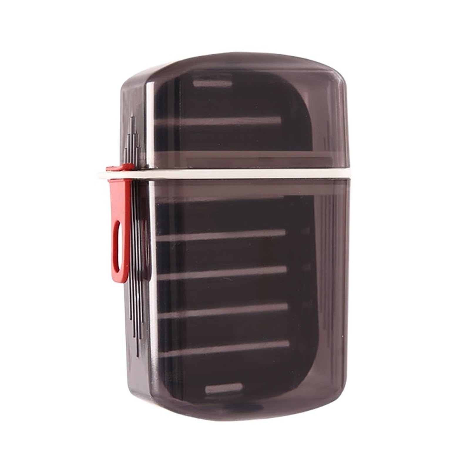 Drainable Soap Case Storage Dishes Bathroom Drain Tray Travel Portable Box With Lid For Outdoor Container(B Black)