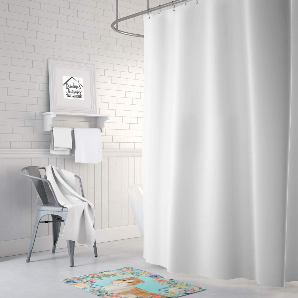 Caroline's Treasures CK3397RUG Scottish Fold Spring Flowers Machine Washable Memory Foam Mat, Bathroom Rug, Non-Slip Bath Mat, Durable Thick Washable Rugs for Kitchen, Bathroom Quick Dry, Decorative A