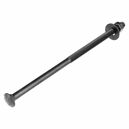 3/8" x 12" (25 Pack) Black Carriage Bolt Kit, Grade 307A, Ceramic Coated for Exterior Use, 2X Rust Resistance of Galvanized by Makers Bolt