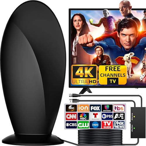 2025 TV Antenna for Local Channels - Signal Reception 1900+ Miles Long Range TV Antenna Indoor with Amplifier Signal Booster - Digital Indoor Antenna for Smart TV - Supports HDTV 4K HD (VistaPanel)