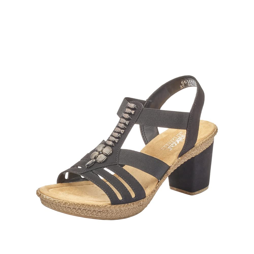 Rieker 66506-00, Women’s Closed Toe Sandals, Black (Schwarz 00), UK (39 EU)