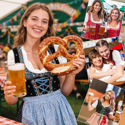 TEWWCEO Damen Dirndlbluse Spitze, Dirndlblusen V, Kurzarm, Trachtenbluse für Dirndl, Oktoberfest Bluse, Damen Bluse für Oktoberfest, Weiß, S/M/L (S)