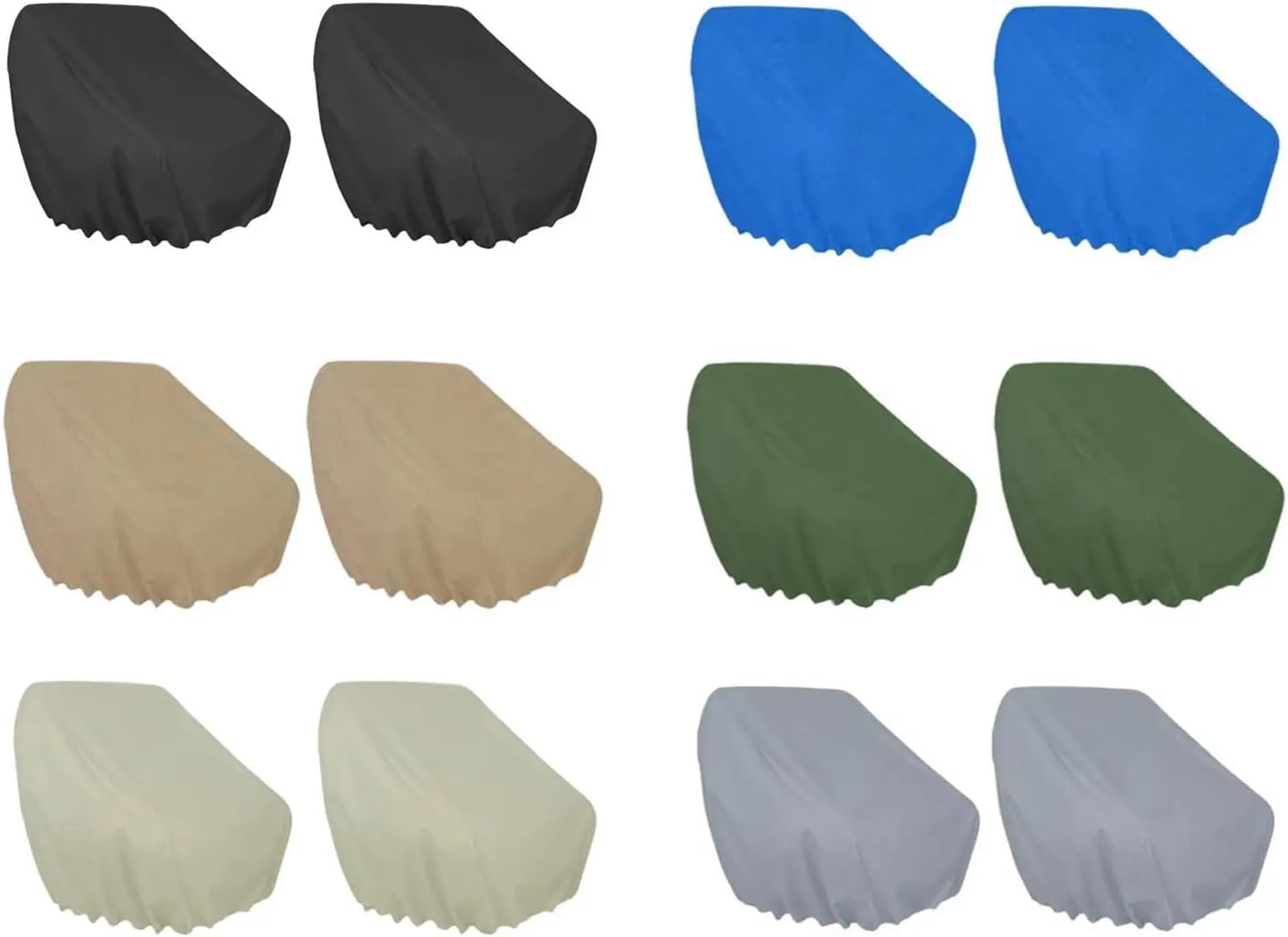 2pcs Heavy Duty Oxford Boat Seat Covers Universal Fit Protective Chair Cover for Nautical Marine Seat Protection(Khaki)