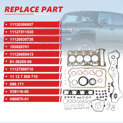 Image of 1Set N46B20B Cylinder Head Gasket Set Fits for 1 /3 /5 /X1 /X3, 2.0L, Replace 11120308857 11127511535 H80670-01