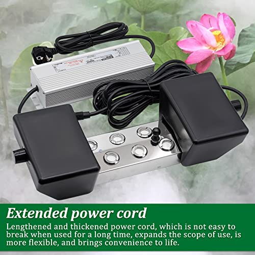 MOGOULUA Nebelmacher 6 Kopf Ultraschall Nebelgerät 5.5L/H mit 250W Wasserdichtem Netzteil Schweres Nebelgerät Innenhof Nebel Luftbefeuchter Teich Nebelgerät für Gartenbau Gewächshauslandschaft