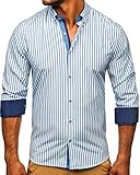Camisa de rayas de manga larga para hombre