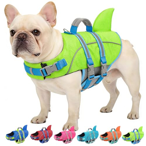 AOFITEE Small Dog Life Jacket, Shark Life Jackets for Swimming