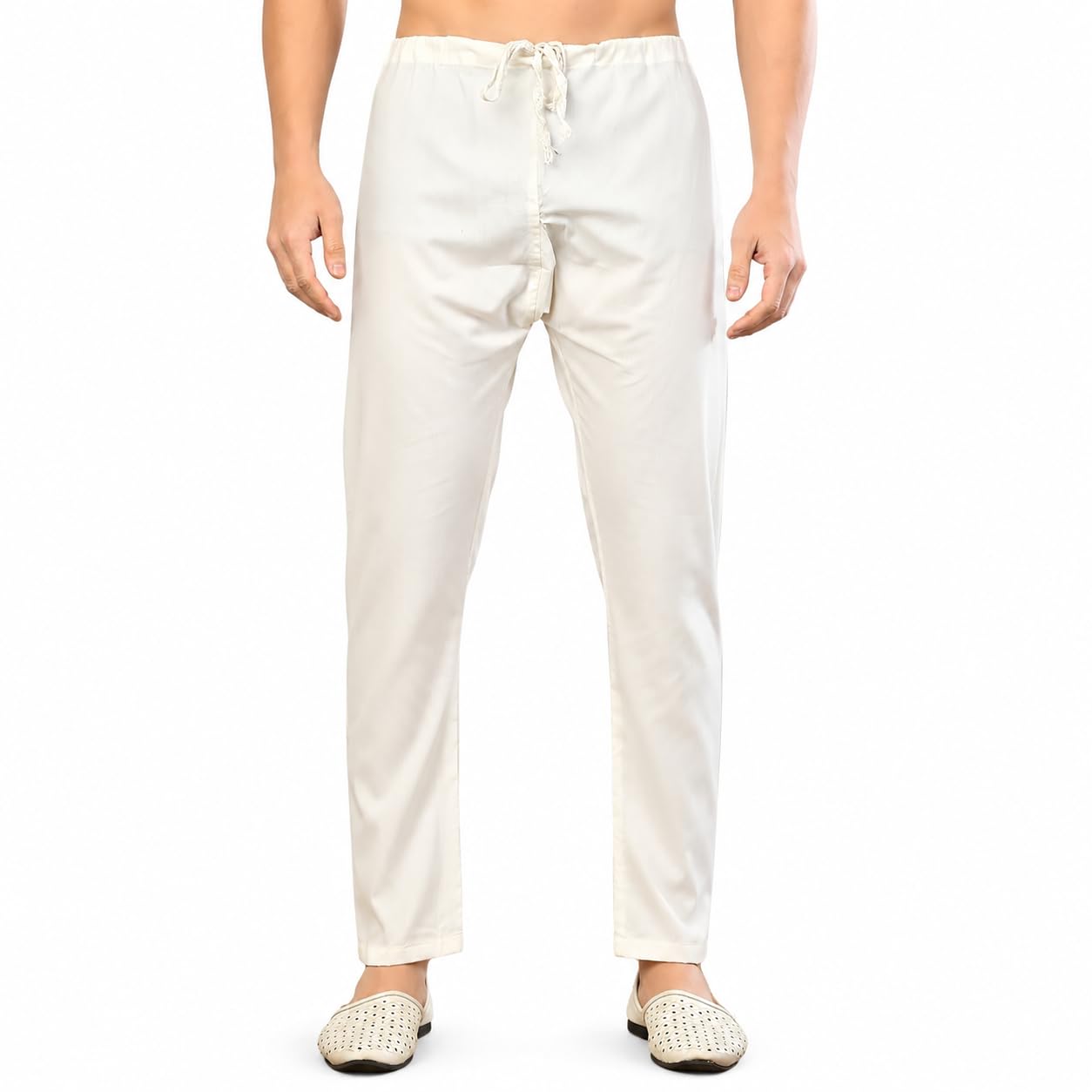 Men's Cotton Solid Pyjama for Kurta, White, Ankle Length-picture-44
