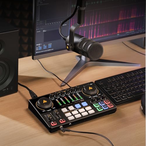 Image of MAONO Podcast Equipment Bundle: Audio Interface mixer with Dual XLR Input for Podcast Streaming - MaonoCaster E2 GEN2+PD100+MH700