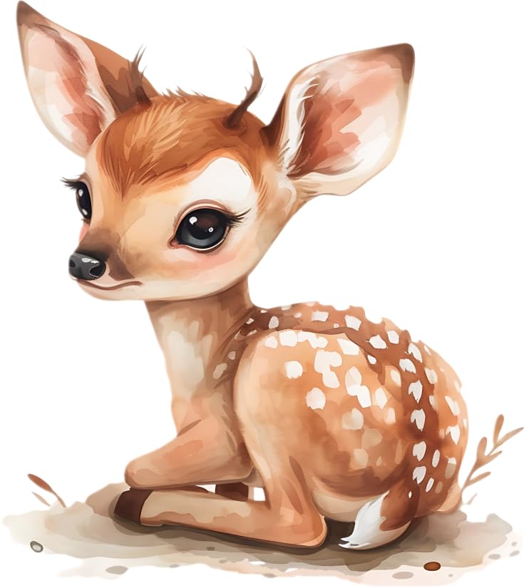 x4 Baby Deer Vinyl Stickers Cover Marks Non Transparent Waterproof Nursery Decals 1@ 20cm Tall Ideal for Toilets car, Toybox