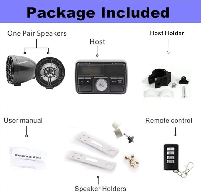 Radio Bluetooth 12V para Moto ATV UTV Impermeable Antirrobo miniatura 2