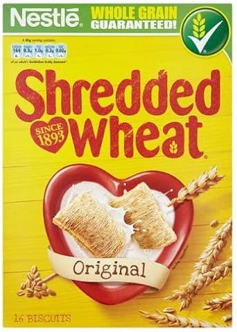 Nestle Shredded Wheat 16 Whole Grain Wheat Cereal Biscuits, Pack of 5