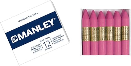 Manley 12 Ceras en Caja Rosa Claro