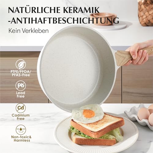 Keramik Topfset SENSARTE 13-teiliges Antihaft-Kochgeschirr
