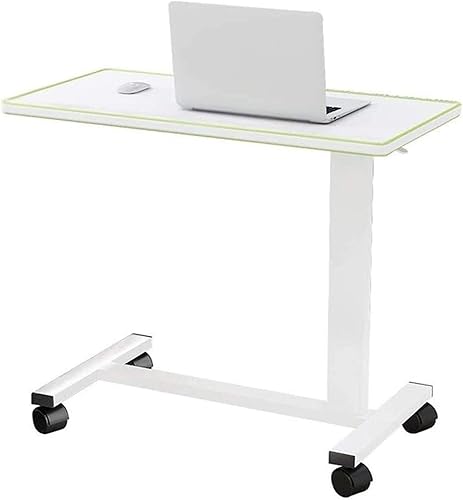 Miniatura 10 de Mesa para colocar sobre la cama, ruedas, mesita de noche, base en forma de C, escritorio para computadora portátil, mesa auxiliar para oficina en
