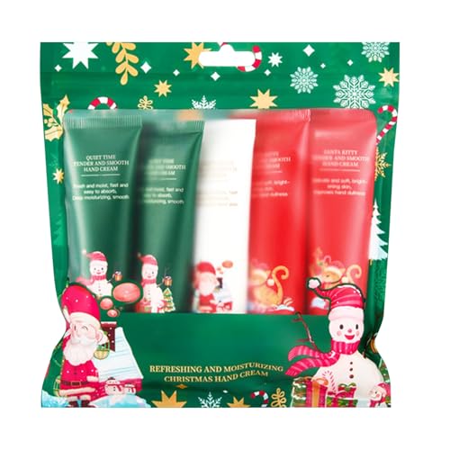 Juego de crema de manos de Navidad, 5 unidades, pequeños regalos para mujeres, 3 fragancias, crema nutritiva para manos secas y agrietadas, regalos de Navidad
