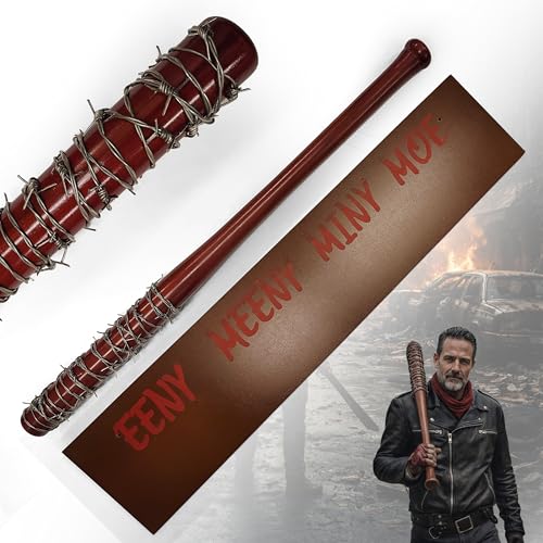 Swords and more The Walking Dead - Negans Baseballschläger Lucille 81 cm Baseballschläger Lucille aus Holz mit Stacheldraht aus Metall & Wandhalterung für TWD-Fans Sammler & als Geschenk
