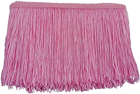 MONIDOOR Chainette Fringe Trim 6 Inch 10 Yards Tassel Fringe Trim for Sewing Craft DIY Decoration(926 Pink)