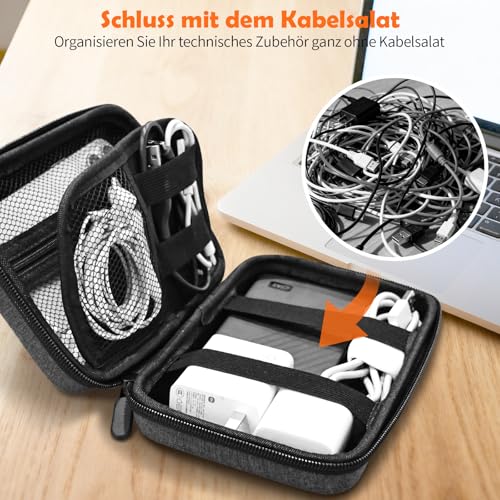 Portable Cable Organiser Bag - with 4 Buckles, Travel Organiser for Men & Women, Travel Essential, Tech Pouch for Men & Women - Image 4