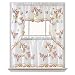 GOHD Golden Ocean Home Decor 3pcs Kitchen Cafe Curtain Set Air Brushed by Hand of Flying Butterfly Design. (Swag and 24 inches Tiers Set)