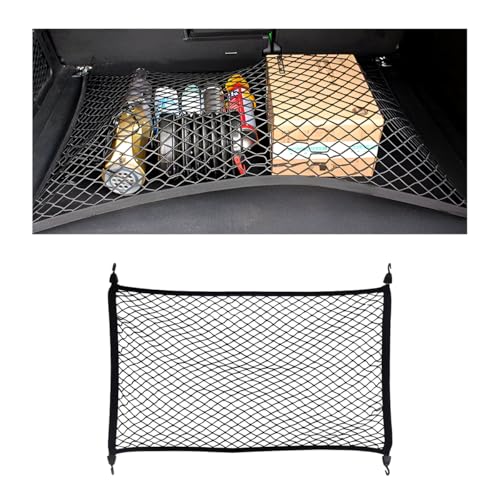 ZNDAW Elastic Cargo Net for SUV, 27.6 × 19.7 inch Stretchable Mesh Trunk Bed Net with ABS Hooks, Adjustable Luggage Netting Cover Rear Cargo Organizer for Vehicles, Car Accessories