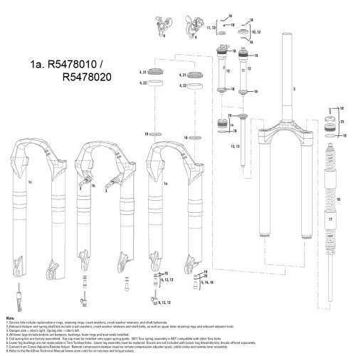 R5478020 - Gruppo Bracci Inferiori Tora TK a sgancio rapido 9 mm Nero