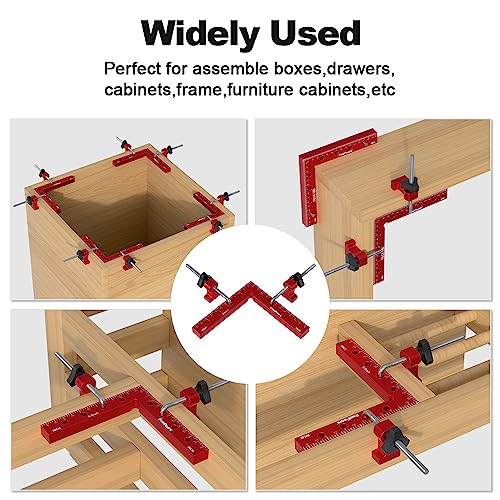 Fivepears 2 Pack 90 degree positioning square clamps set for woodworking, 6.3" x 6.3"(16 x 16cm) aluminum precision right angle corner clamp for square picture frame tool box cabinet drawer and wood by FIVEPEARS - Image 5