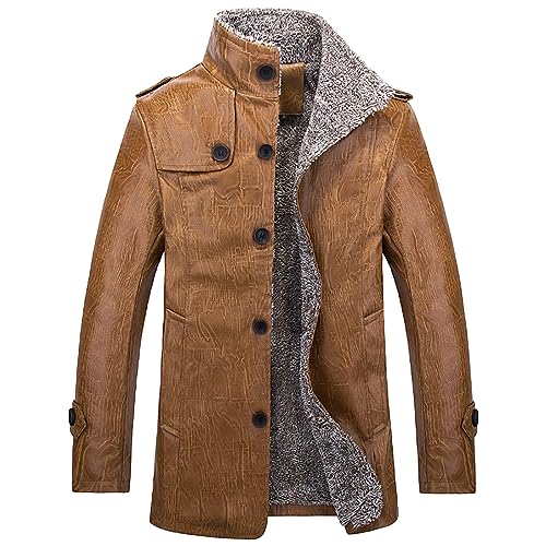 Veste de moto doublée en polaire homme blouson cuir PU chaud anti-froid